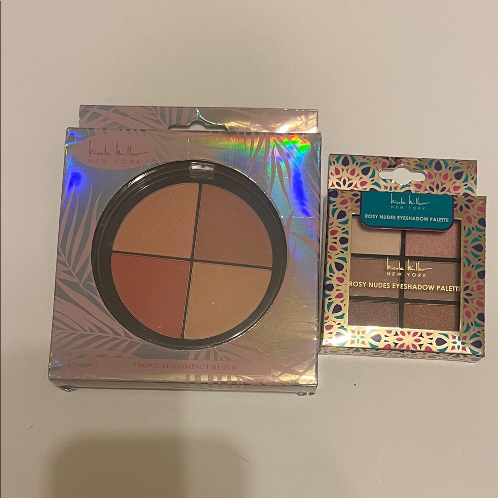 Nicole Miller Tropical Compact Blush and Rosy Nudes Eyeshadow Palette
